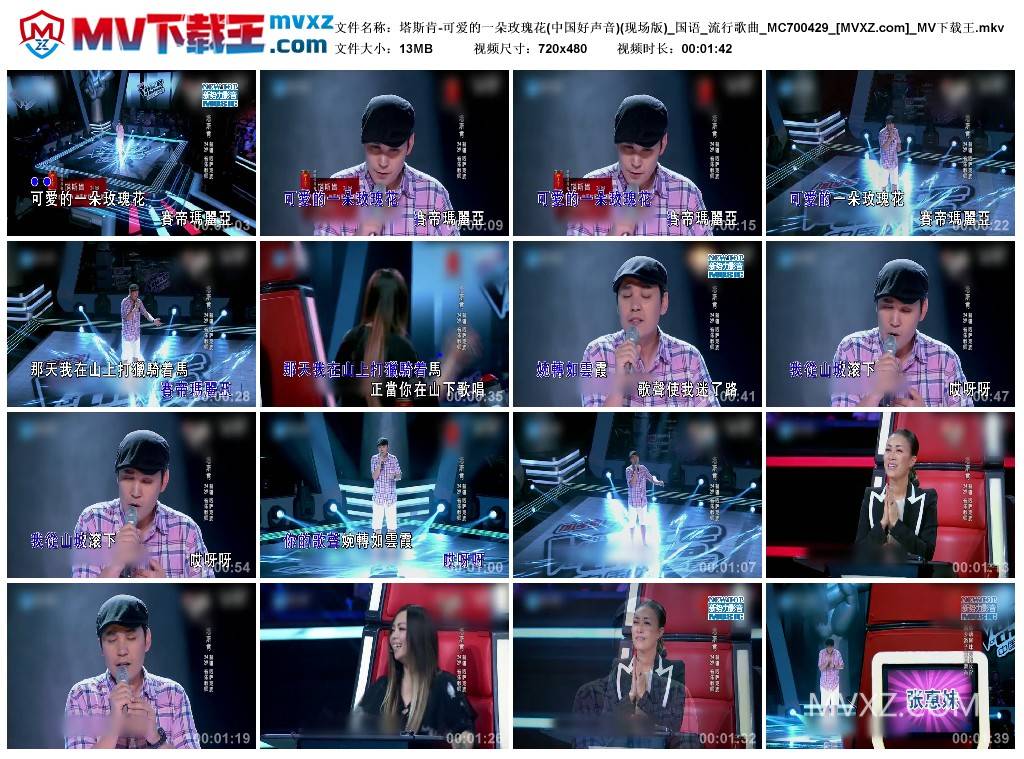 塔斯肯-可爱的一朵玫瑰花(中国好声音)(现场版)_国语_流行歌曲_MC700429